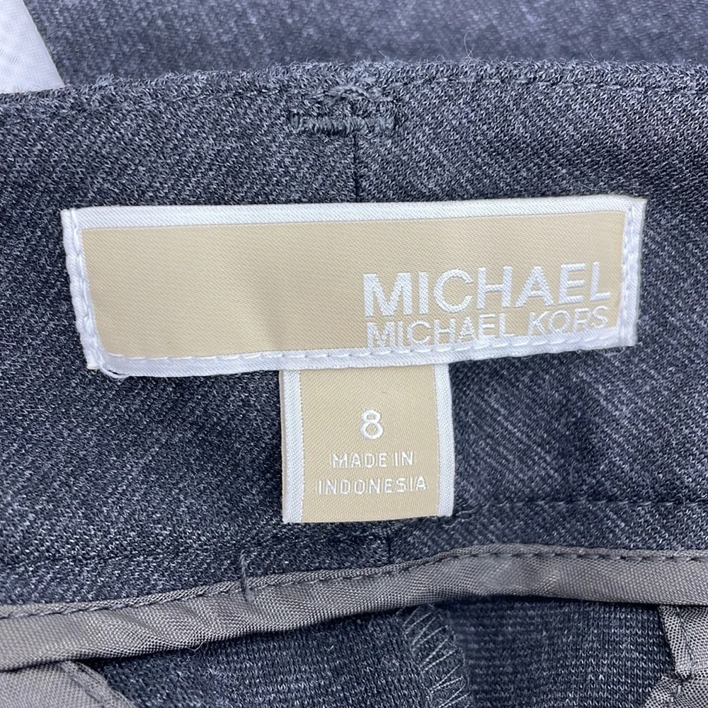NWT Michael Kors Derby Gray Pants with Zip & Clip Front Closure Size 8